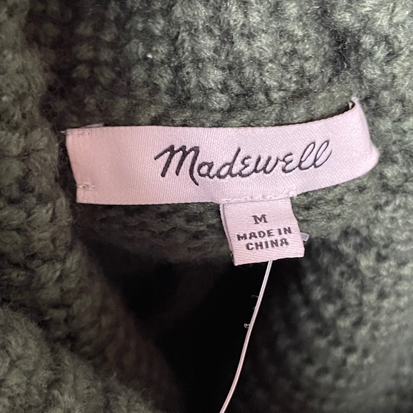 Madewell Cropped Boxy Turtleneck Sweater M Forest Green Minimalist Quiet Luxury - Picture 12 of 12